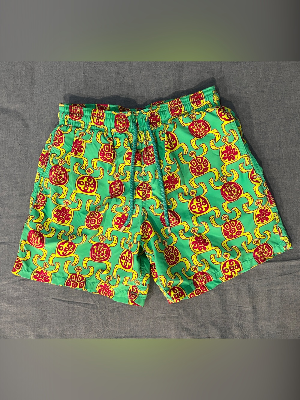VILEBREQUIN Green Patterned Turtle Swim Trunks